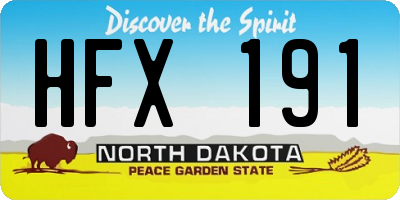 ND license plate HFX191