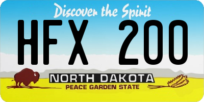 ND license plate HFX200