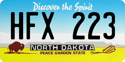 ND license plate HFX223