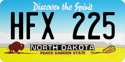 ND license plate HFX225