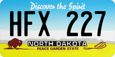 ND license plate HFX227