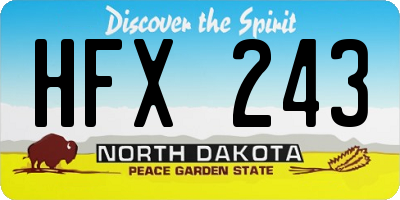 ND license plate HFX243