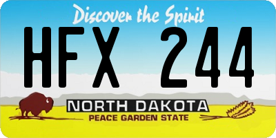ND license plate HFX244