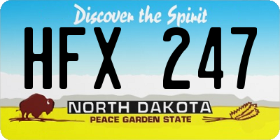 ND license plate HFX247