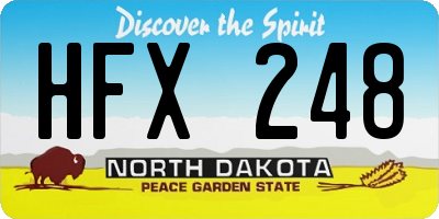 ND license plate HFX248