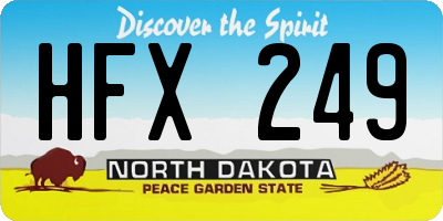 ND license plate HFX249