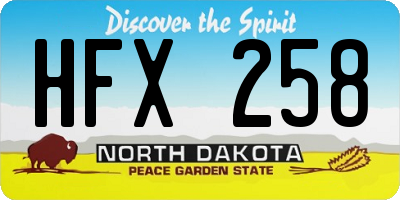 ND license plate HFX258