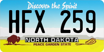 ND license plate HFX259