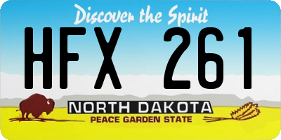 ND license plate HFX261