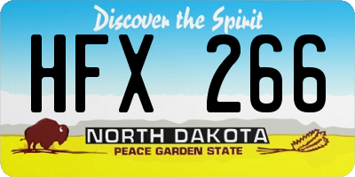 ND license plate HFX266