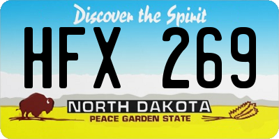 ND license plate HFX269
