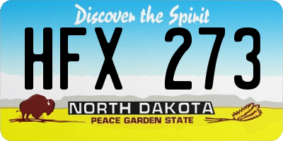 ND license plate HFX273