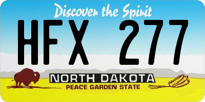 ND license plate HFX277