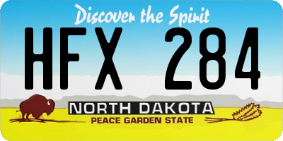 ND license plate HFX284