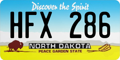 ND license plate HFX286