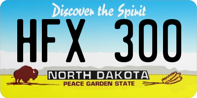 ND license plate HFX300
