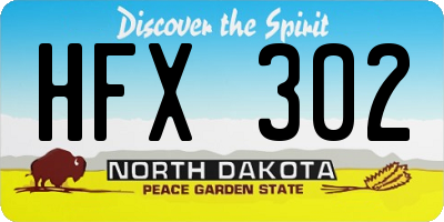 ND license plate HFX302