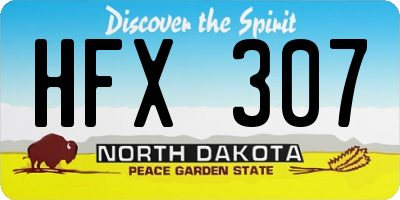 ND license plate HFX307
