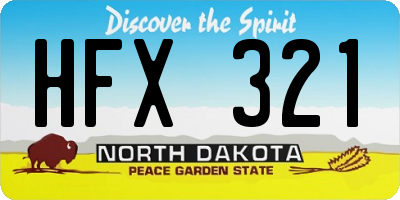 ND license plate HFX321