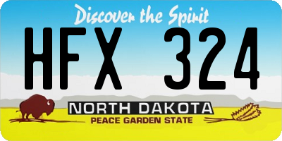 ND license plate HFX324