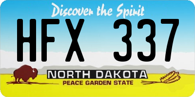 ND license plate HFX337