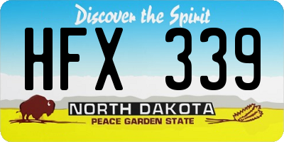 ND license plate HFX339