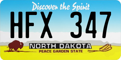 ND license plate HFX347