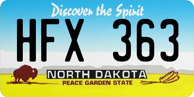 ND license plate HFX363