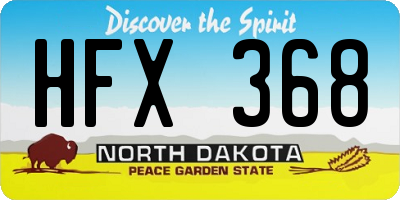 ND license plate HFX368