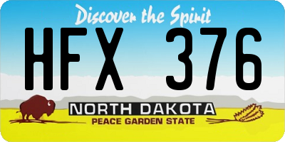 ND license plate HFX376