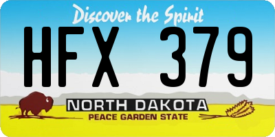 ND license plate HFX379
