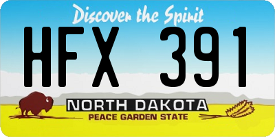 ND license plate HFX391