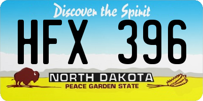 ND license plate HFX396