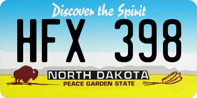 ND license plate HFX398