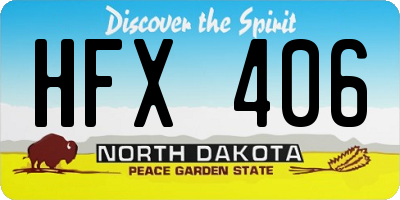 ND license plate HFX406