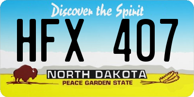 ND license plate HFX407