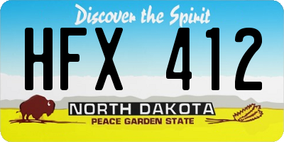 ND license plate HFX412