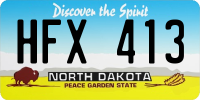 ND license plate HFX413