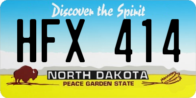 ND license plate HFX414