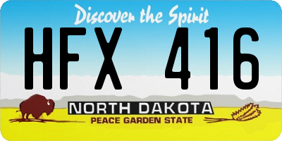 ND license plate HFX416