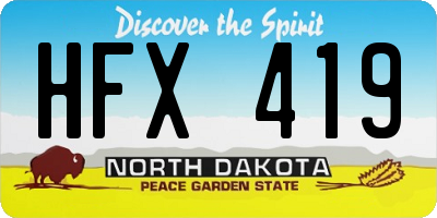 ND license plate HFX419