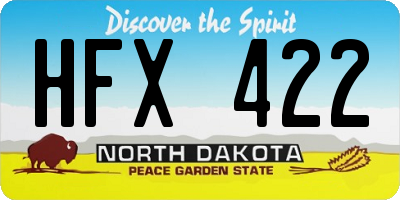 ND license plate HFX422