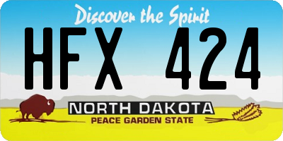 ND license plate HFX424