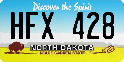 ND license plate HFX428