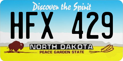ND license plate HFX429