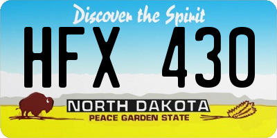 ND license plate HFX430