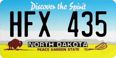 ND license plate HFX435