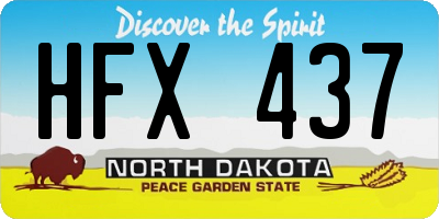 ND license plate HFX437