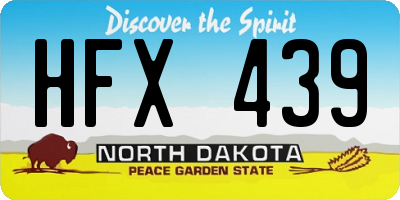 ND license plate HFX439