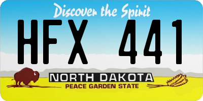 ND license plate HFX441